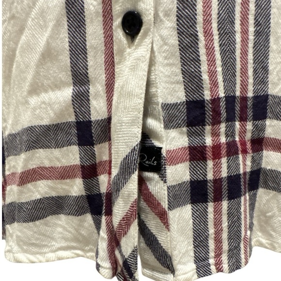 Rails Hunter Plaid Button Down Shirt White Black Maroon Super Soft Flannel Sz S - Picture 6 of 11